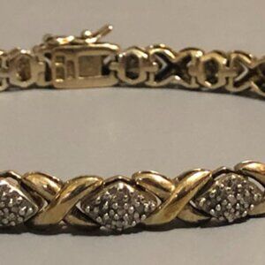 Gold over Sterling Silver Tennis Bracelet
